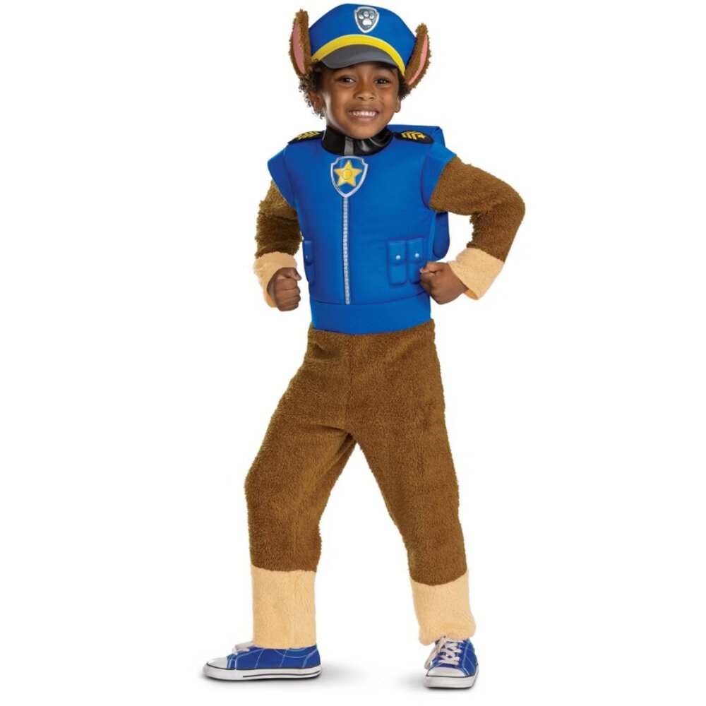Boys Paw Patrol Chase Halloween Costume 3T/4T Jumpsuit Backpack Hat Toddler